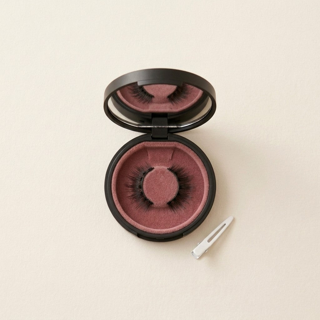 Case öffnen, Wimpern in den Applikator legen